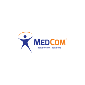 MED COM company logo- Egent Centers for Ear, Nose and throat. 